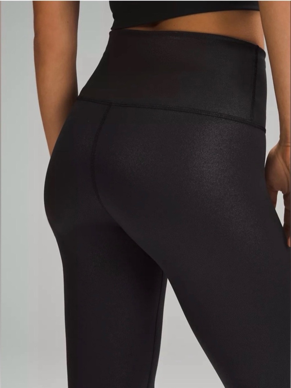 Lululemon Wunder Train Black Foil Shine High-Waist Tights Sz 6 28” - Picture 2 of 12